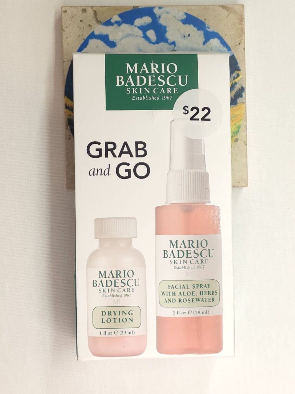 SEALED ~ Mario Badescu Grab & Go Drying Lotion & Facial Spray Bundle